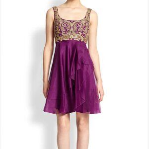 Marchesa Notte Embellished tulle and silk-chiffon dress